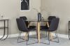 Imagine Plaza Runt Matbord - Ek-Look / Svart - ø100*H75 +Muce Dining Chair - Black Legs - Black Fabric _4