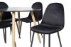 Imagine Plaza Runt Matbord - Ek-Look / Negru - ø100*H75 + Polar Scaun de dining - Picioare negre / Catifea neagra _4