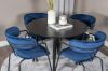 Imagine Plaza Runt Matbord - Svart / Svart - ø100*H75 +Arrow armchair - Black Legs - Blue Velvet _4