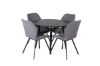 Imagine Vă rugăm să traduceți complet Plaza Runt Matbord - Svart / Svart - ø100*H75 +Gemma Dining Chair - Black Legs - Grey Fabric _4