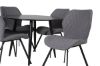 Imagine Vă rugăm să traduceți complet Plaza Runt Matbord - Svart / Svart - ø100*H75 +Gemma Dining Chair - Black Legs - Grey Fabric _4