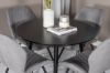 Imagine Vă rugăm să traduceți complet Plaza Runt Matbord - Svart / Svart - ø100*H75 +Gemma Dining Chair - Black Legs - Grey Fabric _4