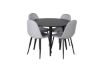 Imagine Plaza Runt Matbord - Svart / Svart - ø100*H75 +Polar Dining Chair - Black Legs - Light Grey Fabric _4