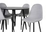 Imagine Plaza Runt Matbord - Svart / Svart - ø100*H75 +Polar Dining Chair - Black Legs - Light Grey Fabric _4