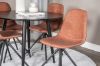 Imagine Plaza Runt Matbord - Svart / Svart - ø100*H75 +Polar Dining Chair with Spin function - black Legs - Brown PU - White Stitches _4