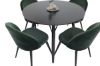 Imagine Plaza Runt Matbord - Svart / Svart - ø100*H75 +Velvet Dining Chair - Green / Black _4