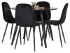 Imagine Vă rugăm să traduceți complet Plaza Runt Matbord - Negru / Negru - ø100*H75 + Scandinavian Dining Chair - Picioare Negre / Catifea Neagră _4