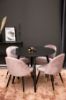 Imagine Vă rugăm să traduceți complet Plaza Runt Matbord - Svart / Svart - ø100*H75 + Velvet Dining Chair Brass - Pink / Black _4