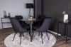 Imagine Vă rugăm să traduceți complet Plaza Runt Matbord - Svart / Svart - ø100*H75 +Velvet Deluxe Dining Chair - Black legs / Black velvet _4