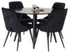 Imagine Vă rugăm să traduceți complet Plaza Runt Matbord - Svart / Svart - ø100*H75 +Velvet Deluxe Dining Chair - Black legs / Black velvet _4