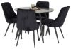 Imagine Vă rugăm să traduceți complet Plaza Runt Matbord - Svart / Svart - ø100*H75 +Velvet Deluxe Dining Chair - Black legs / Black velvet _4