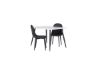 Imagine Masa de Dining Polar 80 * 60 XXS - Alb / Negru + Scaun de dining Polar XXS - Negru PU _2