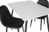 Imagine Masa de Dining Polar 80 * 60 XXS - Alb / Negru + Scaun de dining Polar XXS - Negru PU _2