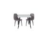 Imagine Masa de dining Polar 80*60 XXS - Alb / Negru + Scaun dining Polar XXS - Gri _2