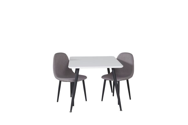 Imagine Masa de dining Polar 80*60 XXS - Alb / Negru + Scaun dining Polar XXS - Gri _2