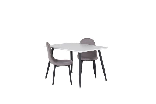 Imagine Masa de dining Polar 80*60 XXS - Alb / Negru + Scaun dining Polar XXS - Gri _2