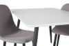 Imagine Masa de dining Polar 80*60 XXS - Alb / Negru + Scaun dining Polar XXS - Gri _2