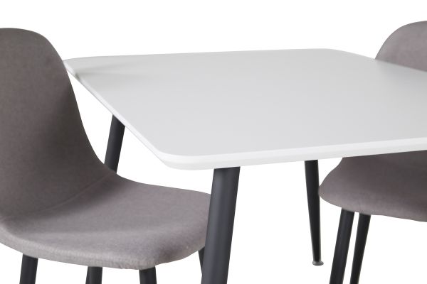 Imagine Masa de dining Polar 80*60 XXS - Alb / Negru + Scaun dining Polar XXS - Gri _2