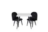 Imagine Masa de dining Polar 80*60 XXS - Alb / Negru + Scaun de dining de catifea XXS - Negru _2