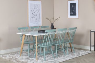 Imagine Masa de dining Polar - Ek-Look / Alb - 180*90*H75 + Scaun de dining Lönneberga - Menta _6