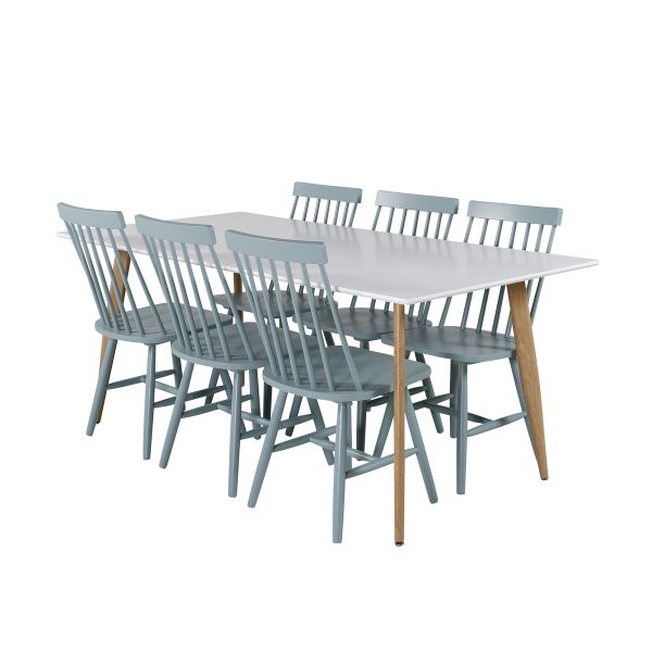 Imagine Masa de dining Polar - Ek-Look / Alb - 180*90*H75 + Scaun de dining Lönneberga - Menta _6