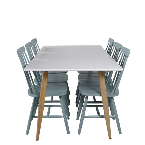 Imagine Masa de dining Polar - Ek-Look / Alb - 180*90*H75 + Scaun de dining Lönneberga - Menta _6