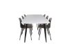 Imagine Masa de dining Polar Elips - Negru / Alb - 240*100*H75 + Scaun de dining Arctic - Picioare negre - Plastic khaki _6