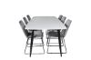 Imagine Masa de dining Polar Elips - Negru / Alb - 240*100*H75 + Scaun de dining Muce - Picioare Negre - Catifea Gri _6