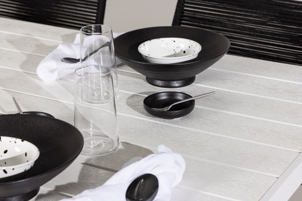 Imagine Masa de dining Break - Alb / White Aintwood + Scaun Lindos - Negru Alu / Black Rope _6