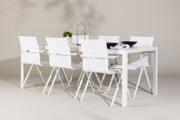 Imagine Masa de dining Break - Alb / Alb Aintwood + Scaun de dining Alina - alb Alu / Textilene alb _6