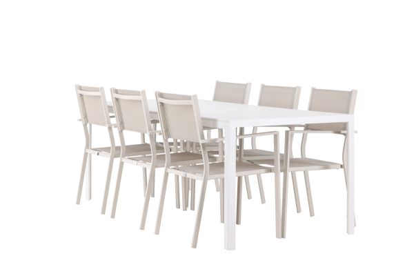 Imagine Masa de dining Break - Alb / Alb Aintwood + Scaun Copacabana Stacking - Bej / Bej _6