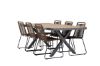 Imagine Garcia Diningtable Alumnium - Brown / Rectangular 100*200* +Lindos Diningchair Aluminium - Black / _6