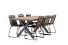 Imagine Garcia Diningtable Alumnium - Brown / Rectangular 100*200* +Lindos Diningchair Aluminium - Black / _6