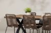 Imagine Garcia Diningtable Alumnium - Brown / Rectangular 100*200* +Lindos Diningchair Aluminium - Black / _6