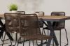 Imagine Garcia Diningtable Alumnium - Brown / Rectangular 100*200* +Lindos Diningchair Aluminium - Black / _6