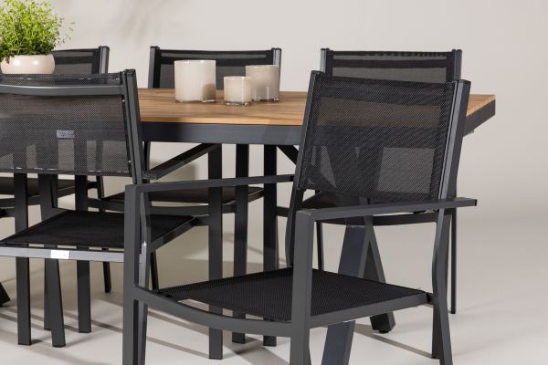 Imagine Garcia Diningtable Alumnium - Brown / Rectangular 100*200* +Copacabana Stacking Chair - Black/Black - Ersätter 4131-408 _6