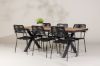 Imagine Garcia Diningtable Alumnium - Brown / Rectangular 100*200* +Lindos Armchair - Black Alu / Black Rope _6