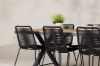 Imagine Garcia Diningtable Alumnium - Brown / Rectangular 100*200* +Lindos Stacking Chair - Black Alu / Black Rope _6