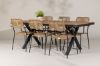 Imagine Garcia Diningtable Alumnium - Brown / Rectangular 100*200* +Lindos - Armchair - Black Alu / Latte Rope _6