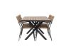 Imagine Garcia Diningtable Alumnium - Brown / Rectangular 100*200* +Lindos - Armchair - Black Alu / Latte Rope _6