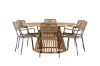 Imagine Tucumán Dining Table - Acacia ø120 +Lindos - Armchair - Black Alu / Latte Rope _6