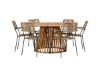 Imagine Tucumán Dining Table - Acacia ø120 +Lindos - Armchair - Black Alu / Latte Rope _6