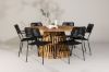 Imagine Tucumán Dining Table - Acacia ø120 +Lindos Armchair - Black Alu / Black Rope _6