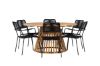 Imagine Tucumán Dining Table - Acacia ø120 +Lindos Armchair - Black Alu / Black Rope _6