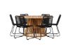 Imagine Tucumán Dining Table - Acacia ø120 +Lindos Stacking Chair - Black Alu / Black Rope _6