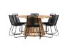 Imagine Tucumán Dining Table - Acacia ø120 +Lindos Stacking Chair - Black Alu / Black Rope _6