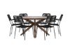 Imagine Rosario Dining Table- Teak Ø140 +Lindos Armchair - Black Alu / Black Rope _6