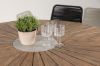 Imagine Rosario Dining Table- Teak Ø140 +Lindos Armchair - Black Alu / Black Rope _6