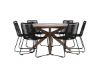 Imagine Rosario Dining Table- Teak Ø140 +Lindos Stacking Chair - Black Alu / Black Rope _6