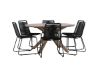 Imagine Rosario Dining Table- Teak Ø140 +Lindos Stacking Chair - Black Alu / Black Rope _6